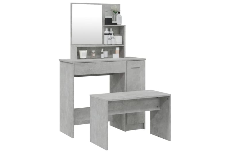 beBasic Sminkebordsett betonggrå 86,5x35x136 cm - GrÃ¥ - Møbler - Bord - Sminkebord & toalettbord