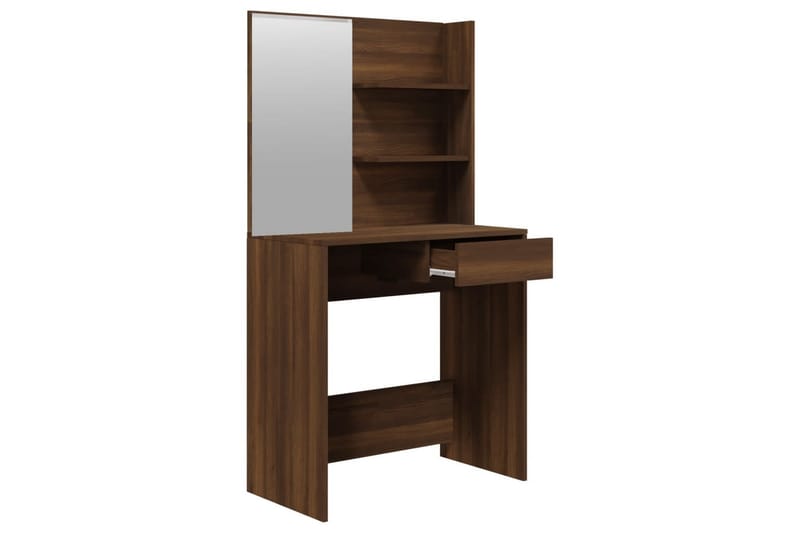 beBasic Sminkebordsett brun eik 74,5x40x141 cm - Brun - Møbler - Bord - Sminkebord & toalettbord