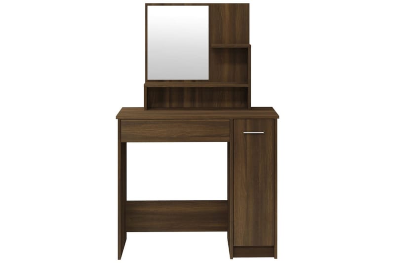 beBasic Sminkebordsett brun eik86,5x35x136 cm - Brun - Møbler - Bord - Sminkebord & toalettbord