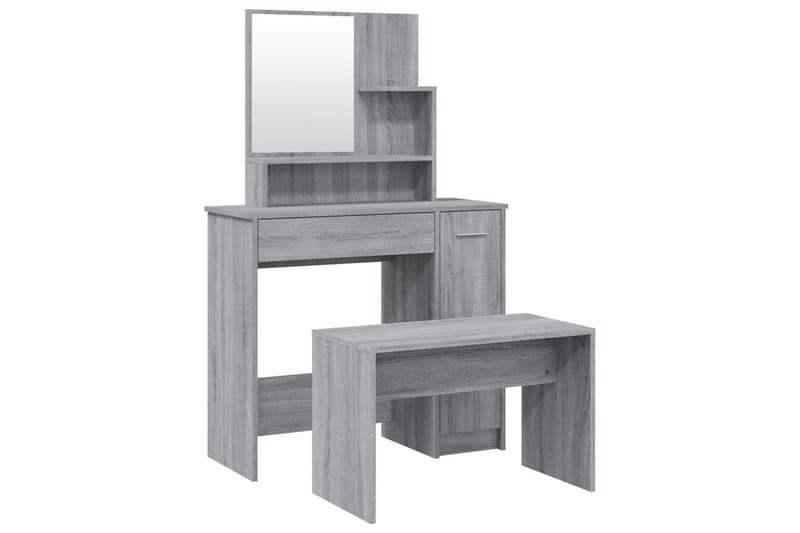beBasic Sminkebordsett grå sonoma 86,5x35x136 cm - GrÃ¥ - Møbler - Bord - Sminkebord & toalettbord