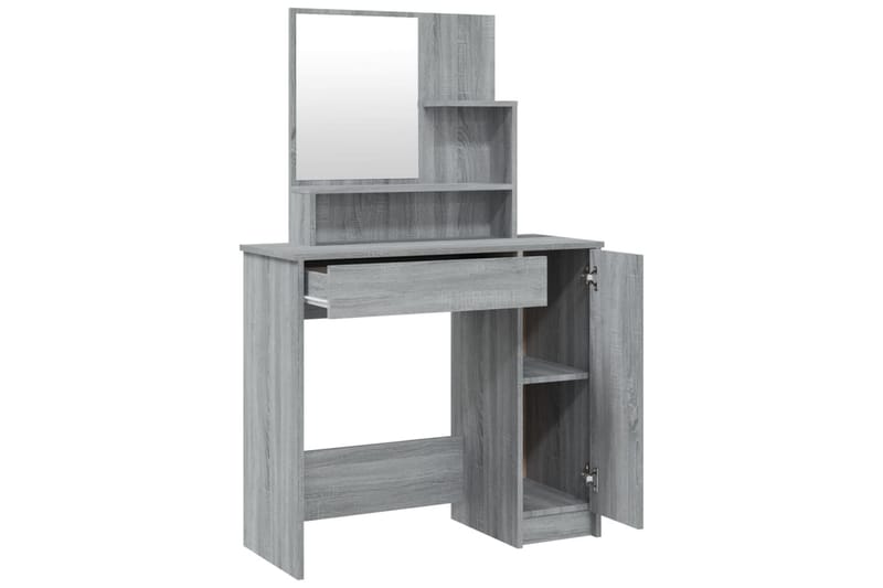 beBasic Sminkebordsett grå sonoma 86,5x35x136 cm - GrÃ¥ - Møbler - Bord - Sminkebord & toalettbord