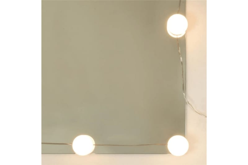 beBasic Sminkebordsett med LED betonggrå konstruert tre - GrÃ¥ - Møbler - Bord - Sminkebord & toalettbord