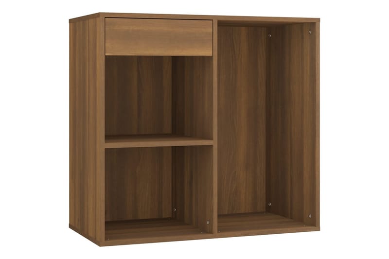 beBasic Sminkebordsett med LED brun eik konstruert tre - Brun - Møbler - Bord - Sminkebord & toalettbord