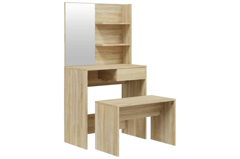 beBasic Sminkebordsett sonoma eik 74,5x40x141 cm - Brun - Møbler - Bord - Sminkebord & toalettbord
