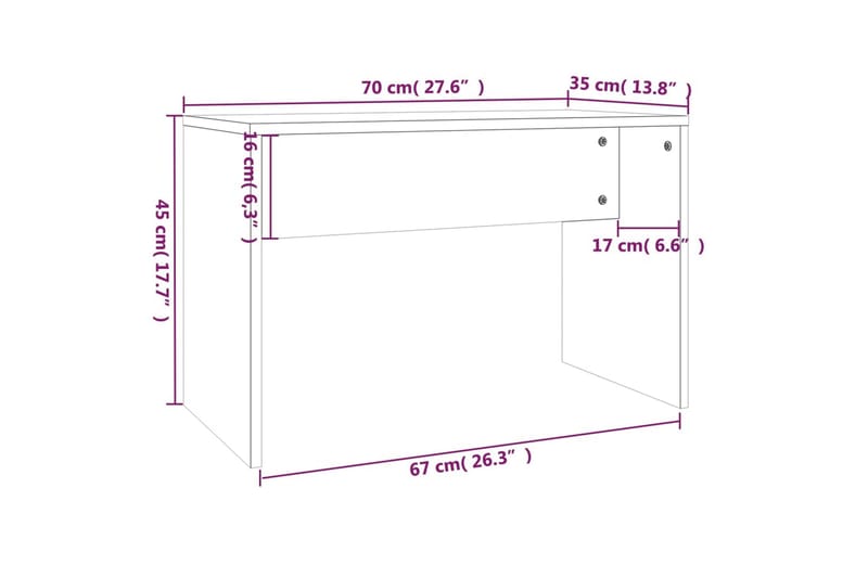 beBasic Sminkebordsett sonoma eik 86,5x35x136 cm - Brun - Møbler - Bord - Sminkebord & toalettbord