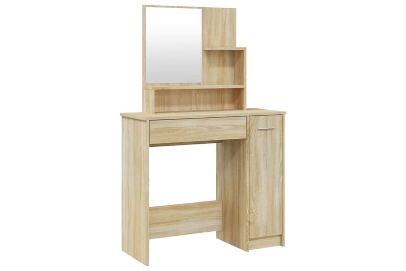 beBasic Sminkebordsett sonoma eik 86,5x35x136 cm - Brun - Møbler - Bord - Sminkebord & toalettbord