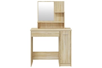 beBasic Sminkebordsett sonoma eik 86,5x35x136 cm - Brun - Møbler - Bord - Sminkebord & toalettbord