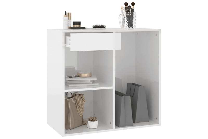beBasic Sminkeskap høyglans hvit 80x40x75 cm konstruert tre - Hvit - Møbler - Bord - Sminkebord & toalettbord