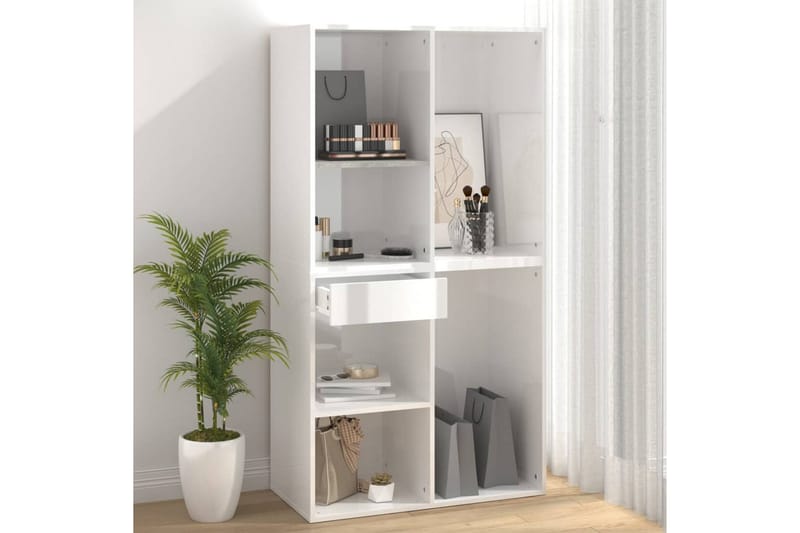 beBasic Sminkeskap høyglans hvit 80x40x75 cm konstruert tre - Hvit - Møbler - Bord - Sminkebord & toalettbord