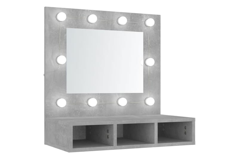 beBasic Speilskap med LED betonggrå 60x31,5x62 cm - GrÃ¥ - Møbler - Bord - Sminkebord & toalettbord