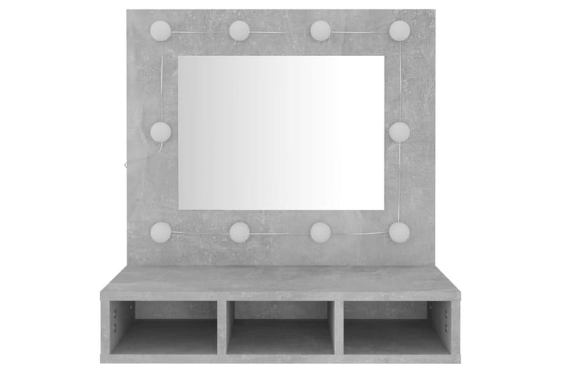beBasic Speilskap med LED betonggrå 60x31,5x62 cm - GrÃ¥ - Møbler - Bord - Sminkebord & toalettbord