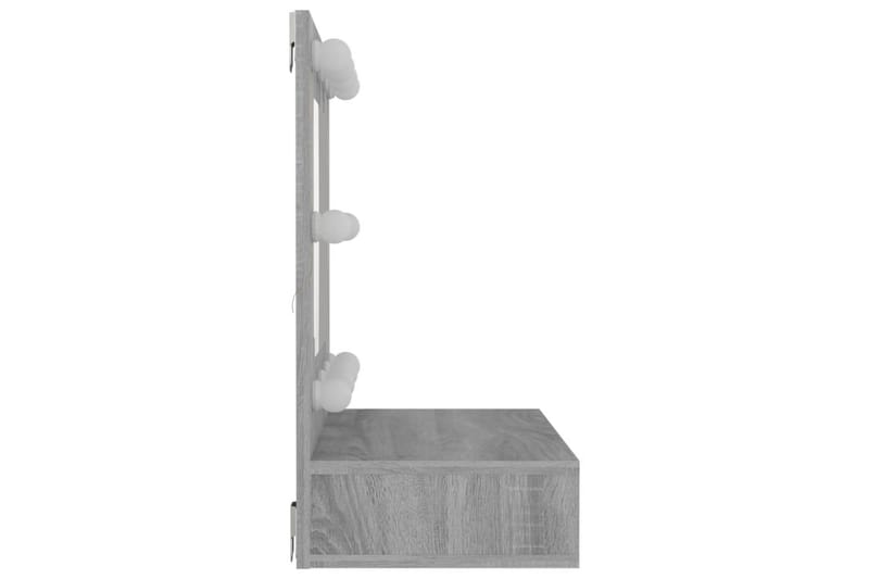 beBasic Speilskap med LED grå sonoma 60x31,5x62 cm - GrÃ¥ - Møbler - Bord - Sminkebord & toalettbord