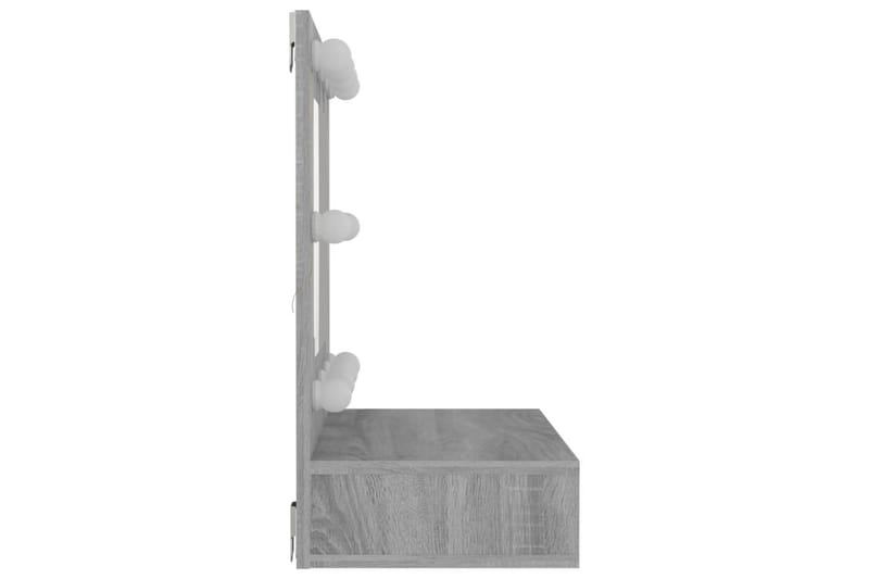 beBasic Speilskap med LED grå sonoma 60x31,5x62 cm - GrÃ¥ - Sminkebord & toalettbord