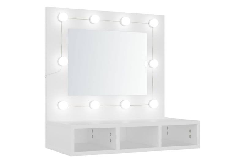 beBasic Speilskap med LED hvit 60x31,5x62 cm - Hvit - Sminkebord & toalettbord