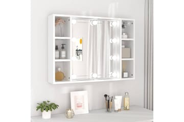 beBasic Speilskap med LED hvit 76x15x55 cm - Hvit - Møbler - Bord - Sminkebord & toalettbord