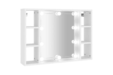 beBasic Speilskap med LED hvit 76x15x55 cm - Hvit - Møbler - Bord - Sminkebord & toalettbord