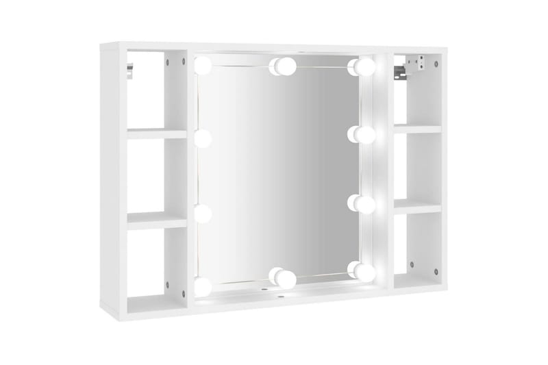 beBasic Speilskap med LED hvit 76x15x55 cm - Hvit - Møbler - Bord - Sminkebord & toalettbord