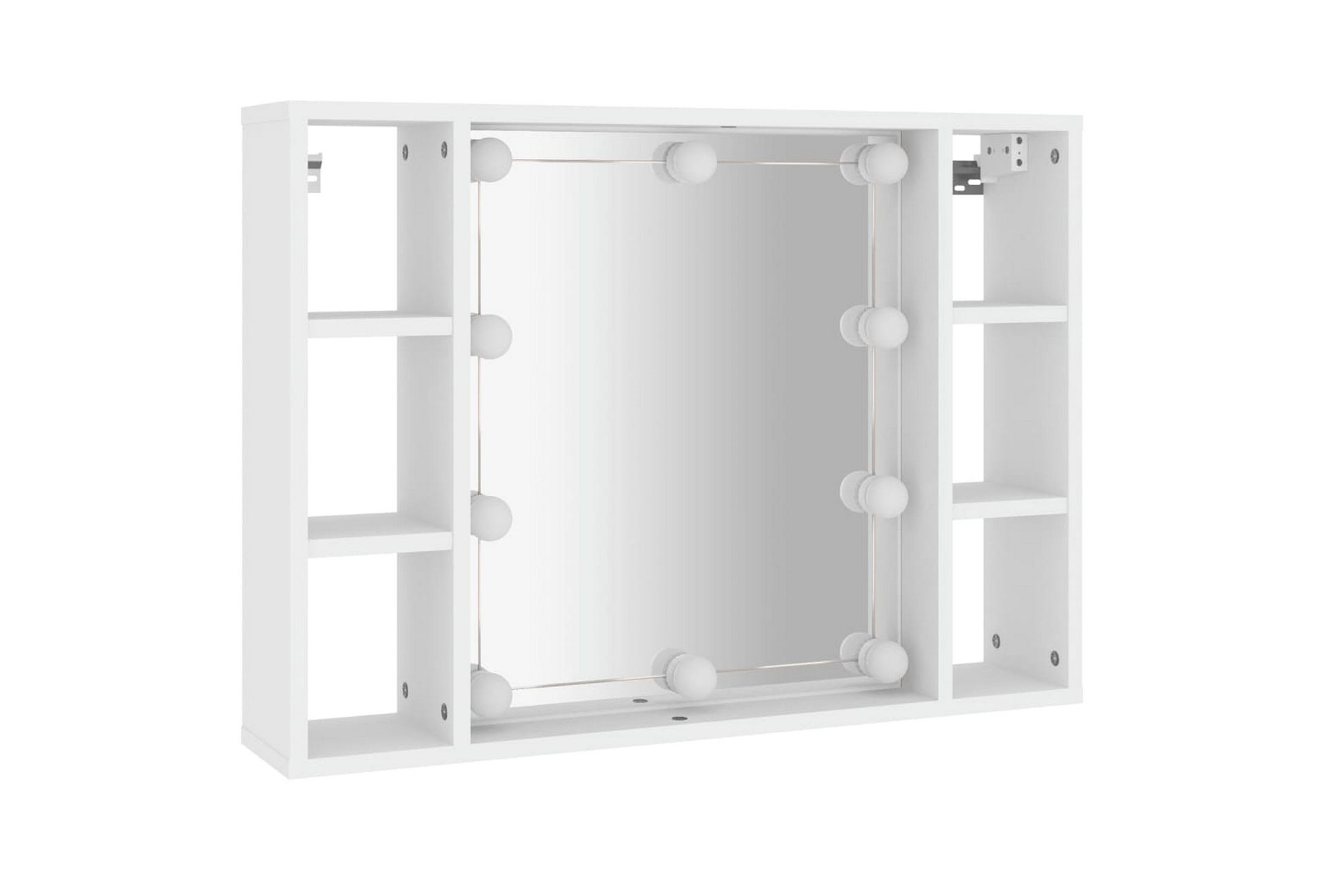 beBasic Speilskap med LED hvit 76x15x55 cm - Hvit - Møbler - Bord - Sminkebord & toalettbord