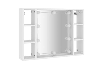 beBasic Speilskap med LED hvit 76x15x55 cm - Hvit - Møbler - Bord - Sminkebord & toalettbord