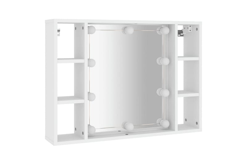 beBasic Speilskap med LED hvit 76x15x55 cm - Hvit - Møbler - Bord - Sminkebord & toalettbord