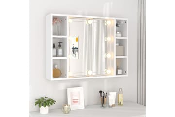 beBasic Speilskap med LED hvit 76x15x55 cm - Hvit - Møbler - Bord - Sminkebord & toalettbord