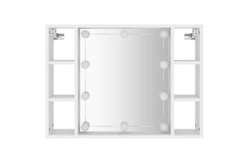 beBasic Speilskap med LED hvit 76x15x55 cm - Hvit - Møbler - Bord - Sminkebord & toalettbord