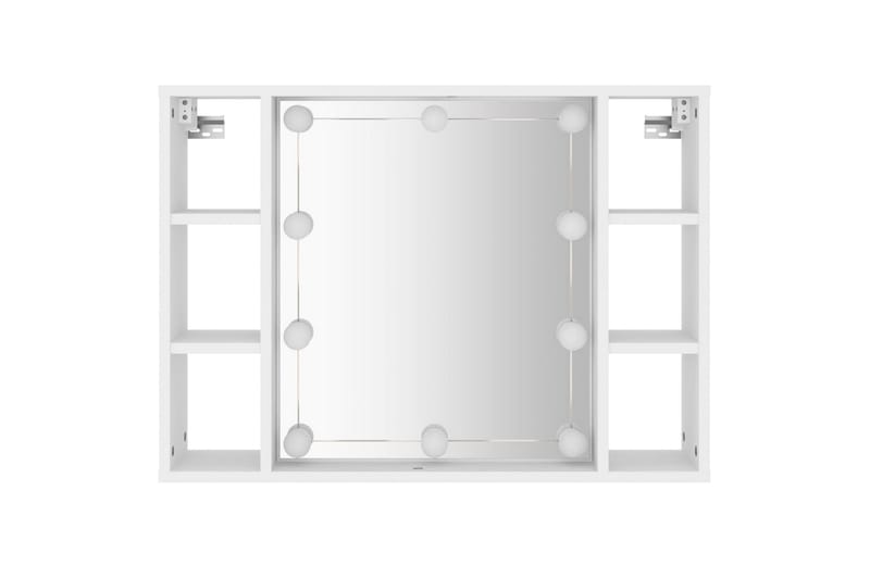 beBasic Speilskap med LED hvit 76x15x55 cm - Hvit - Møbler - Bord - Sminkebord & toalettbord