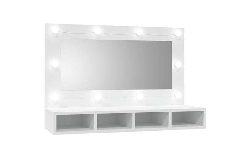 beBasic Speilskap med LED hvit 90x31,5x62 cm - Hvit - Sminkebord & toalettbord