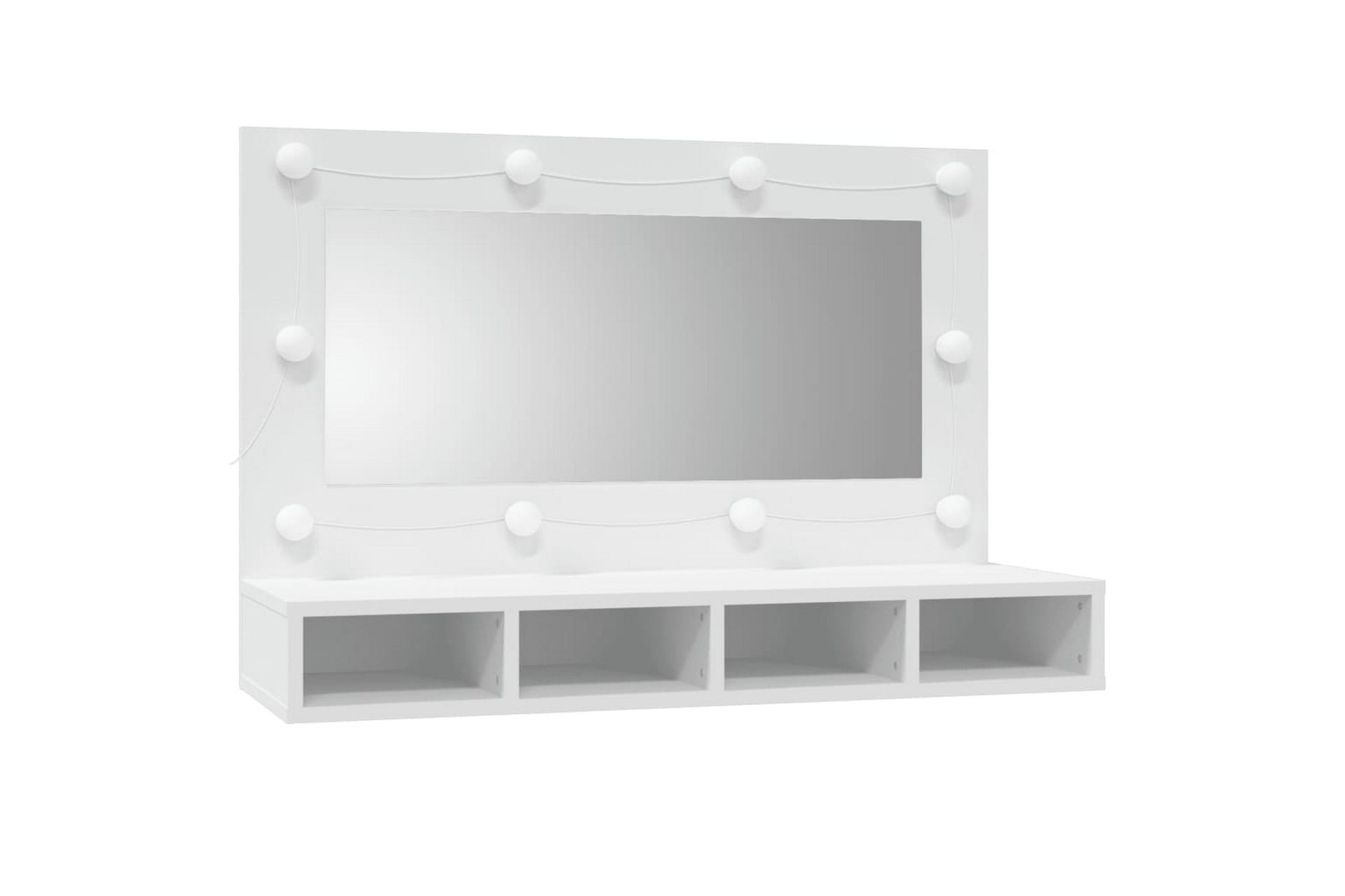 beBasic Speilskap med LED hvit 90x31,5x62 cm - Hvit - Møbler - Bord - Sminkebord & toalettbord