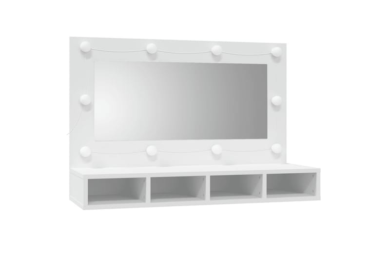 beBasic Speilskap med LED hvit 90x31,5x62 cm - Hvit - Møbler - Bord - Sminkebord & toalettbord