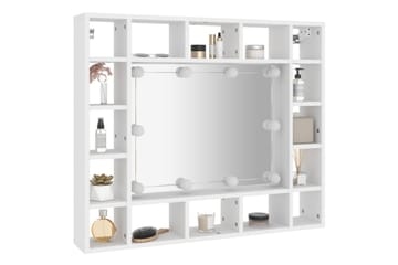 beBasic Speilskap med LED hvit 91x15x76,5 cm - Hvit - Møbler - Bord - Sminkebord & toalettbord
