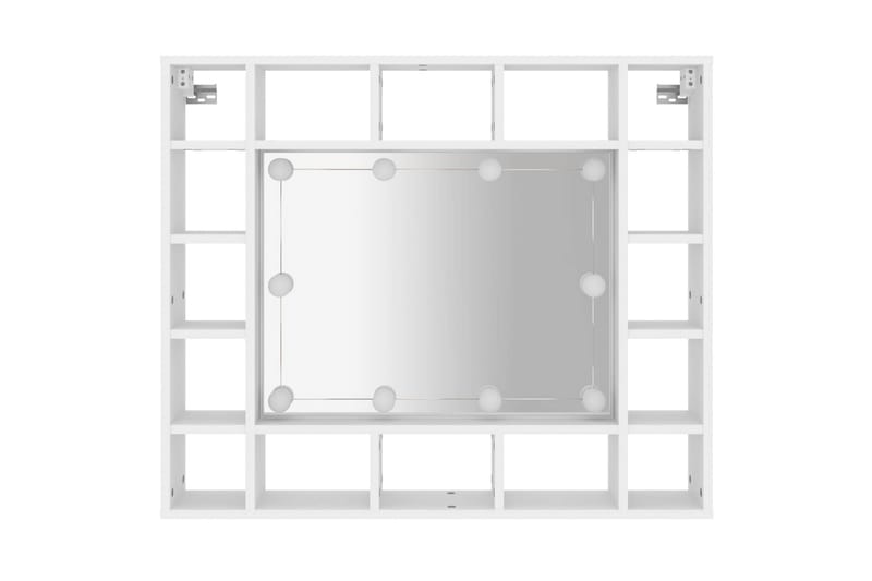 beBasic Speilskap med LED hvit 91x15x76,5 cm - Hvit - Møbler - Bord - Sminkebord & toalettbord