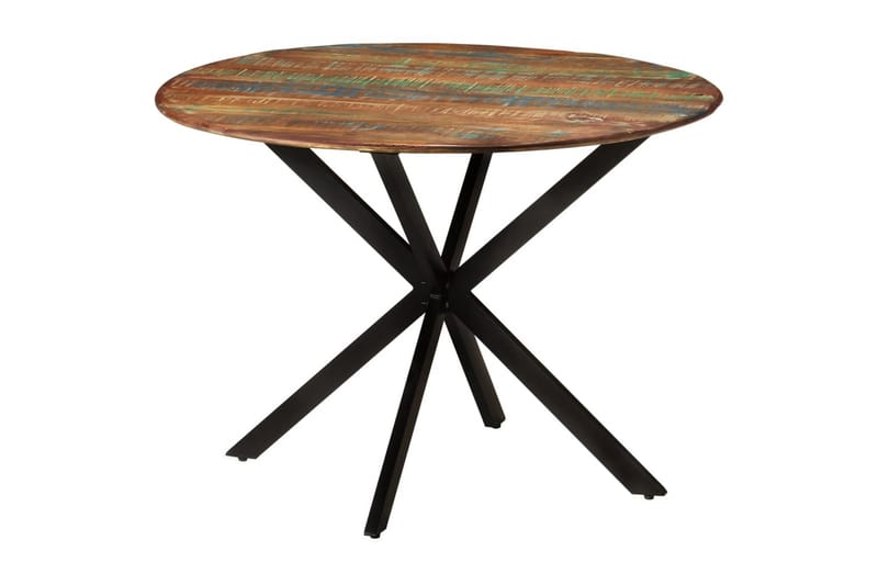 beBasic Spisebord Ã˜110x78 cm gjenvunnet heltre og stål - Brun - Møbler - Bord - Spisebord & kjøkkenbord