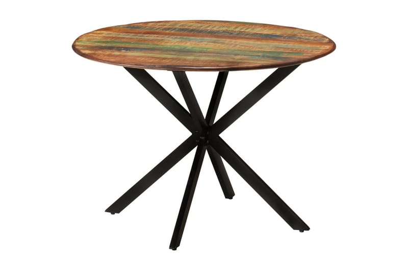 beBasic Spisebord Ã˜110x78 cm gjenvunnet heltre og stål - Brun - Møbler - Bord - Spisebord & kjøkkenbord