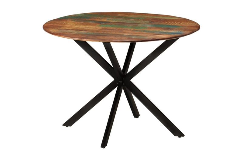 beBasic Spisebord Ã˜110x78 cm gjenvunnet heltre og stål - Brun - Møbler - Bord - Spisebord & kjøkkenbord