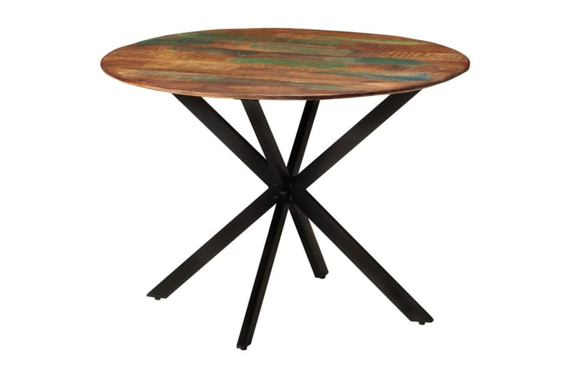 beBasic Spisebord Ã˜110x78 cm gjenvunnet heltre og stål - Brun - Spisebord & kjøkkenbord