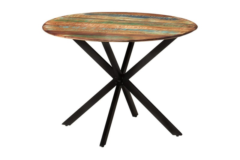 beBasic Spisebord Ã˜110x78 cm gjenvunnet heltre og stål - Brun - Møbler - Bord - Spisebord & kjøkkenbord