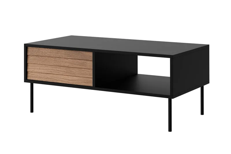 Belonger Sofabord 100 cm, Svart/Valnøtt