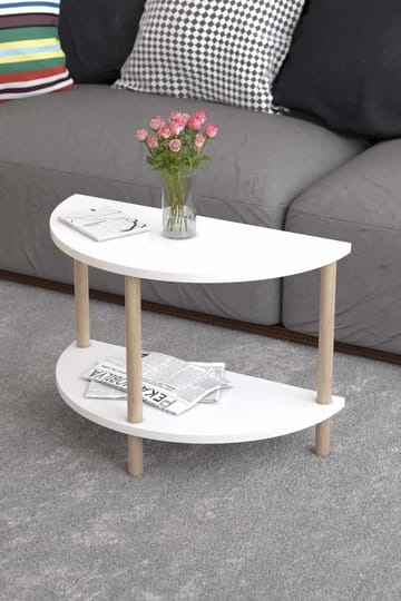 Belvo 30 cm Rektangulært Salongbord med Hyller i Malt Tre - Hvit - Møbler - Bord - Sofabord