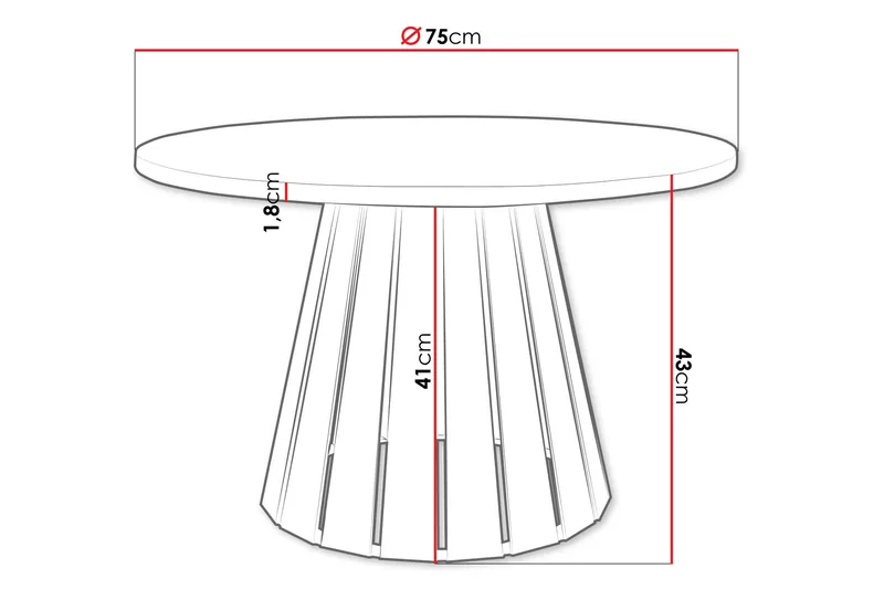 Berber Salongbord 75 cm - Beige/Hvit - Møbler - Bord - Sofabord