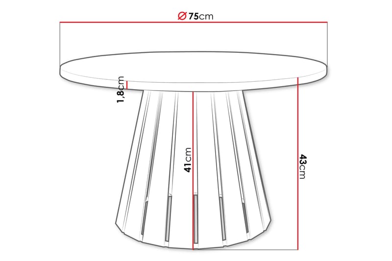 Berber Salongbord 75 cm - Svart/Brun - Møbler - Bord - Sofabord