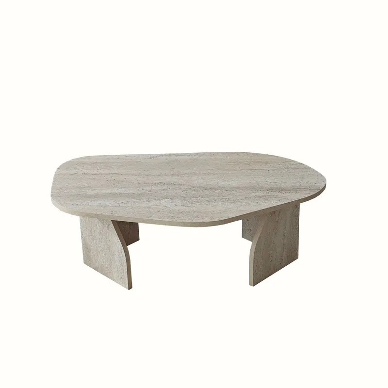 Berriaren Sofabord 100 cm - travertin og fume - Møbler - Bord - Sofabord