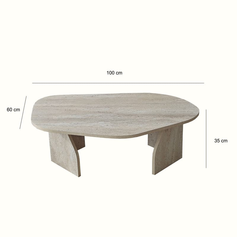 Berriaren Sofabord 100 cm - travertin og fume - Møbler - Bord - Sofabord