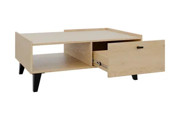 Betsi Rektangulært Salongbord 100 cm med Skuffer i Tre med Metallbein - Beige - Møbler - Bord - Sofabord