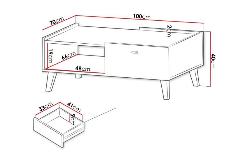 Betsi Sofabord 100 cm - Møbler - Bord - Sofabord