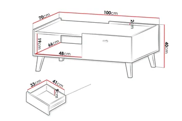Betsi Sofabord 100 cm - Møbler - Bord - Sofabord