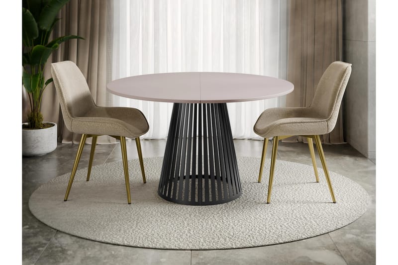 Beylen Matbord 100 cm Rund - Beige/Svart - Møbler - Bord - Spisebord & kjøkkenbord