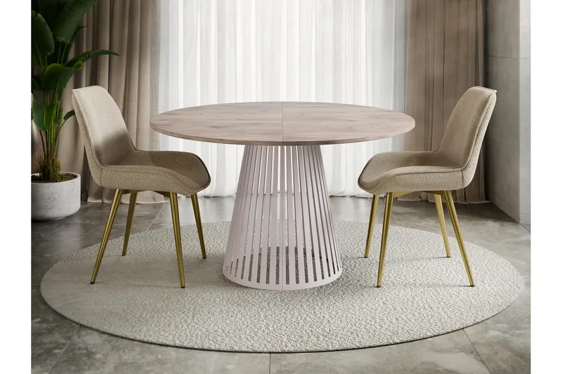 Beylen Matbord 100 cm Rund - Brun/Beige - Møbler - Bord - Spisebord & kjøkkenbord