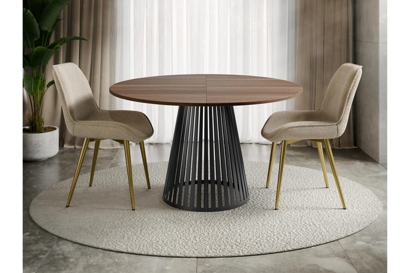 Beylen Matbord 100 cm Rund - Brun/Svart - Møbler - Bord - Spisebord & kjøkkenbord