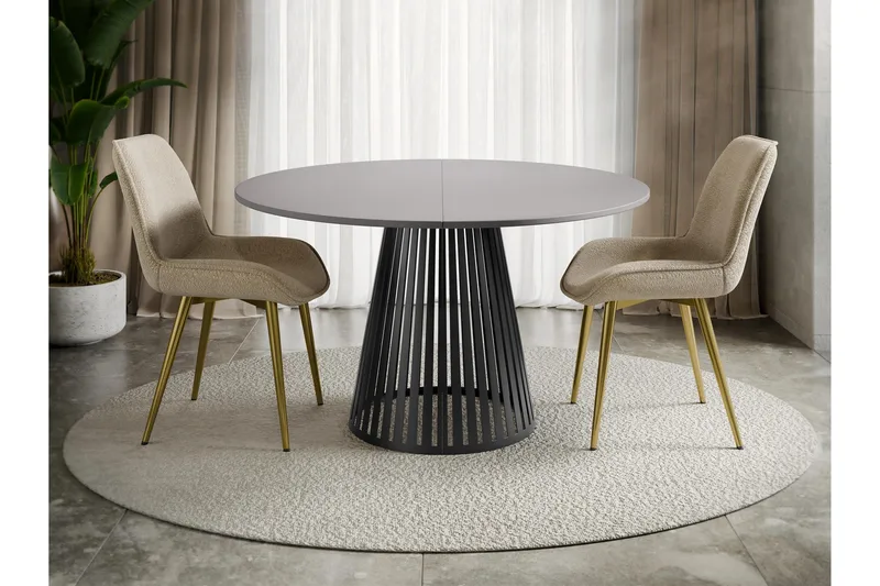 Beylen Matbord 100 cm Rund - Grå/Svart - Møbler - Bord - Spisebord & kjøkkenbord